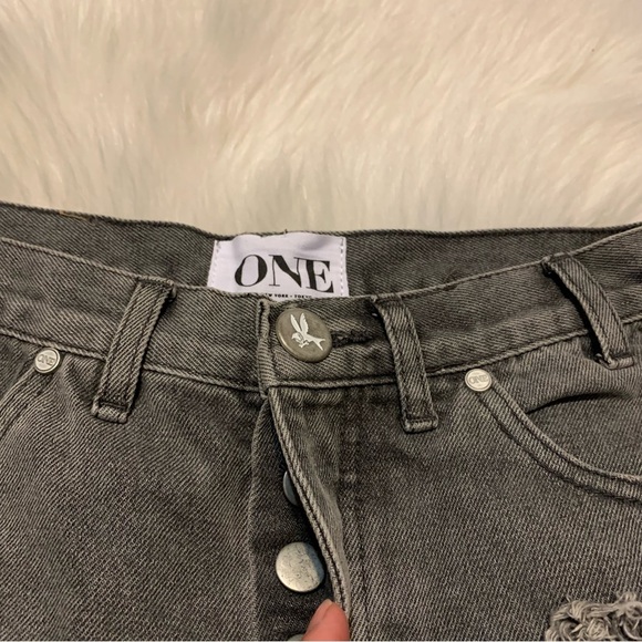 One Teaspoon Gray Shorts 25 Intentional distressed, ripped, rolled up hem - Picture 5 of 11